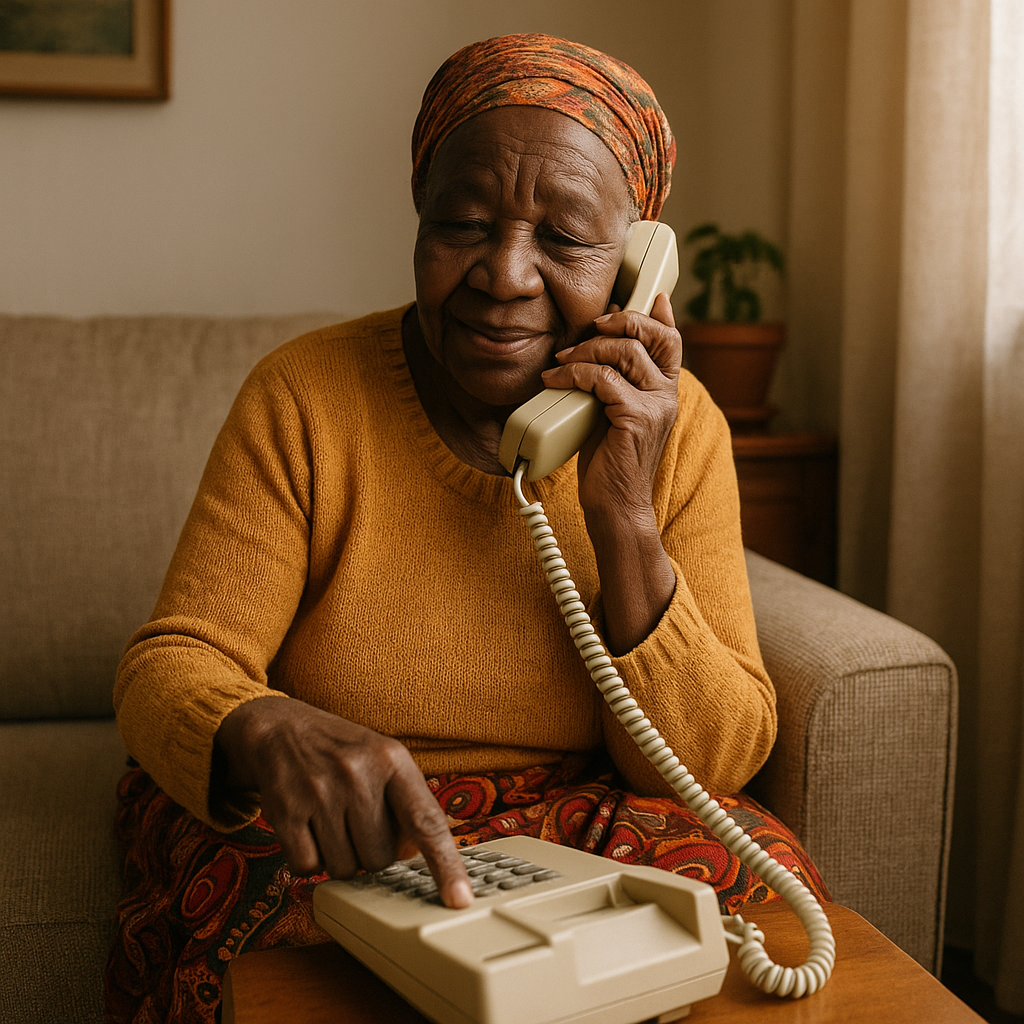elderly calling through landline from home